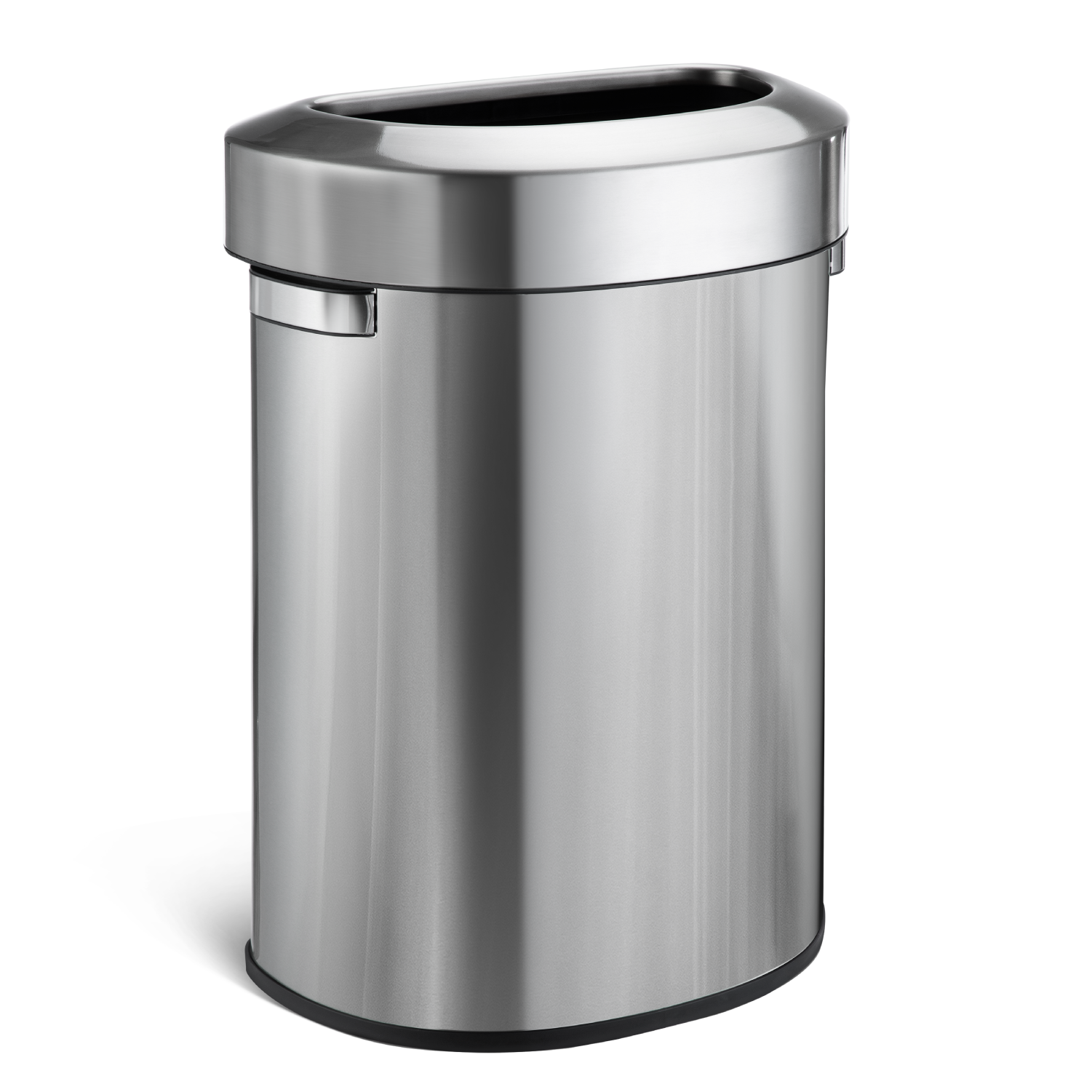 18 Gallon Semi-Round Open Top Trash Can – Stainless Steel