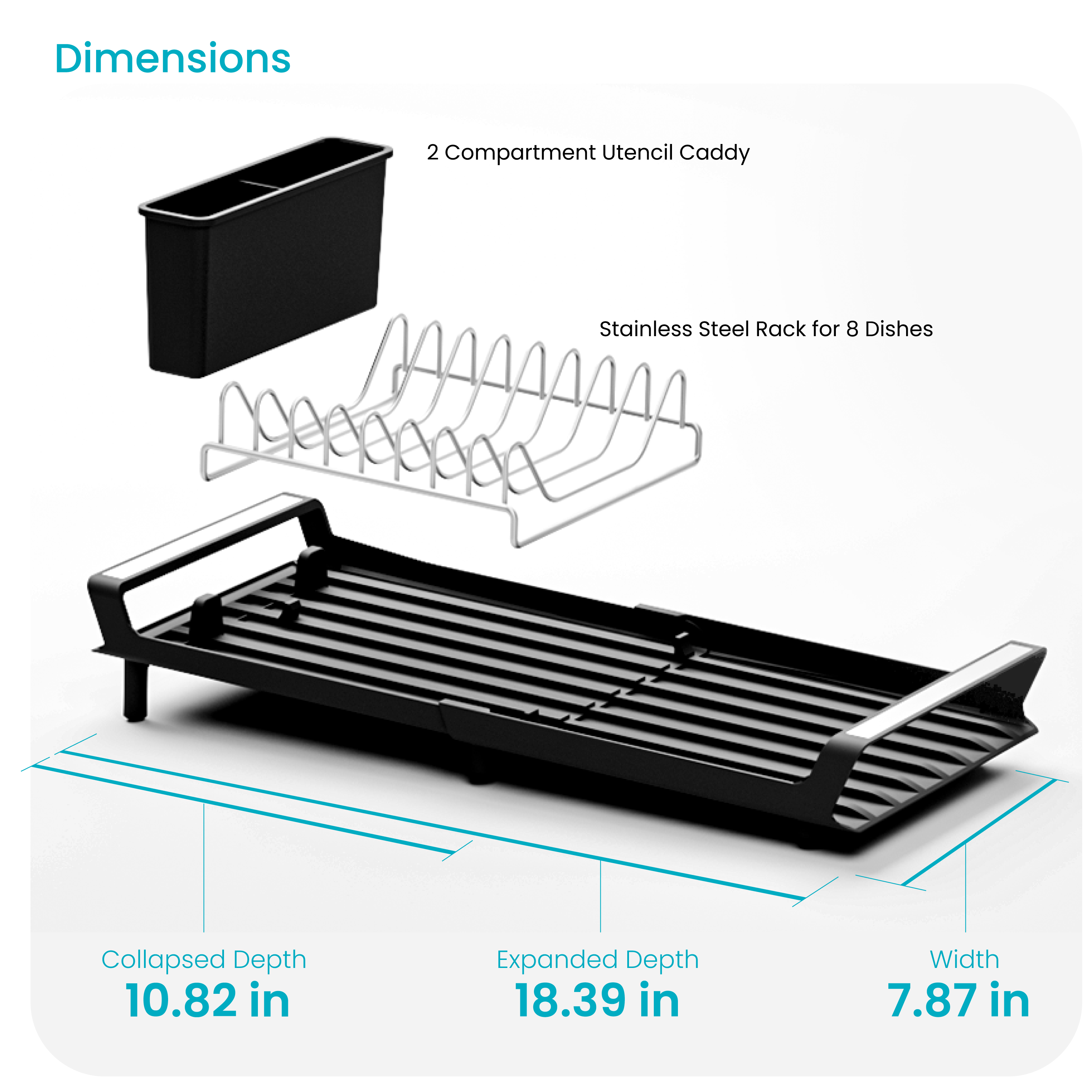 Adjustable Dish Drying Rack – Small