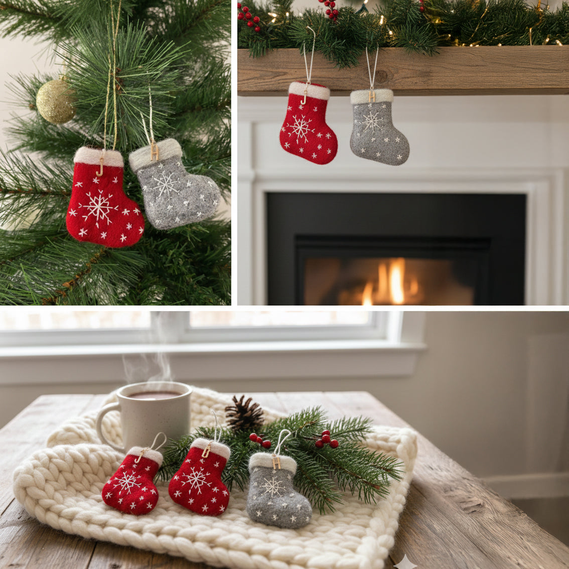 Felted Mini Stocking Ornaments