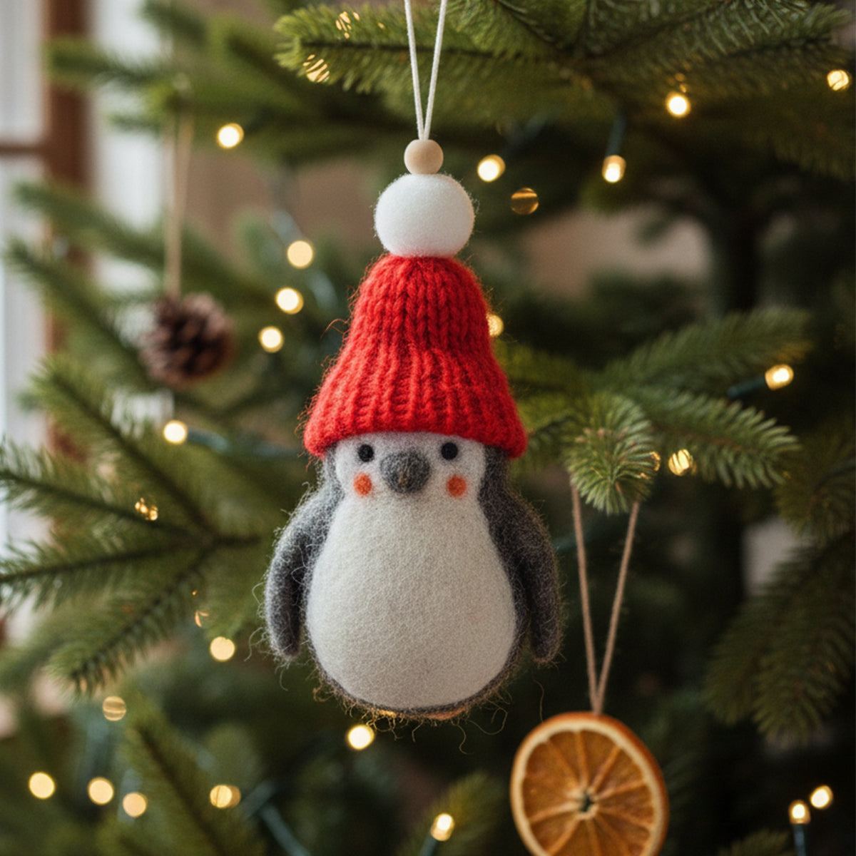 Felted Penguin with Beanie