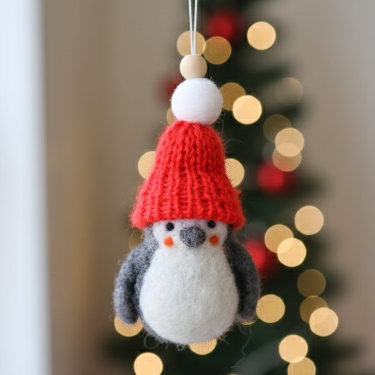 Felted Penguin with Beanie