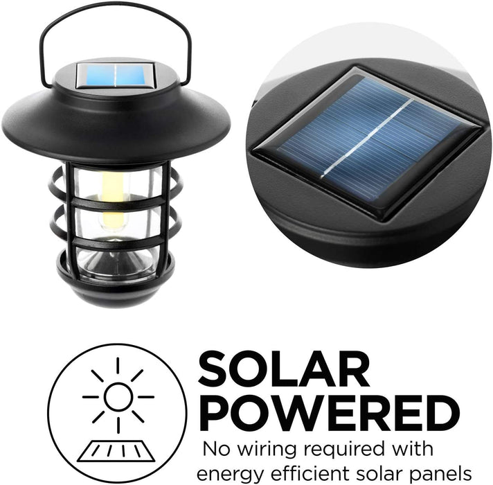 Solar Wall Lanterns: Warm LED Lights 2-Pack