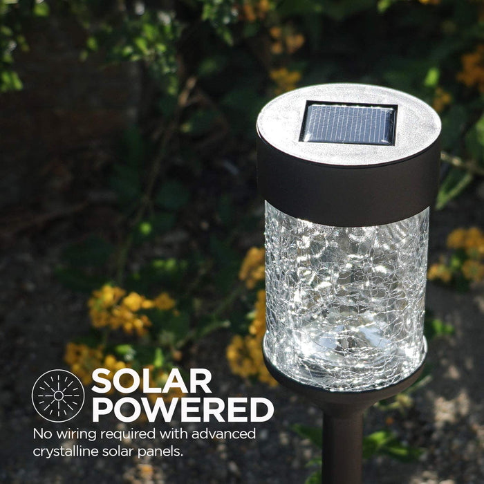 Solar Crackle Glass Lights: Rotating LED 2-Pack - Home Zone Living
