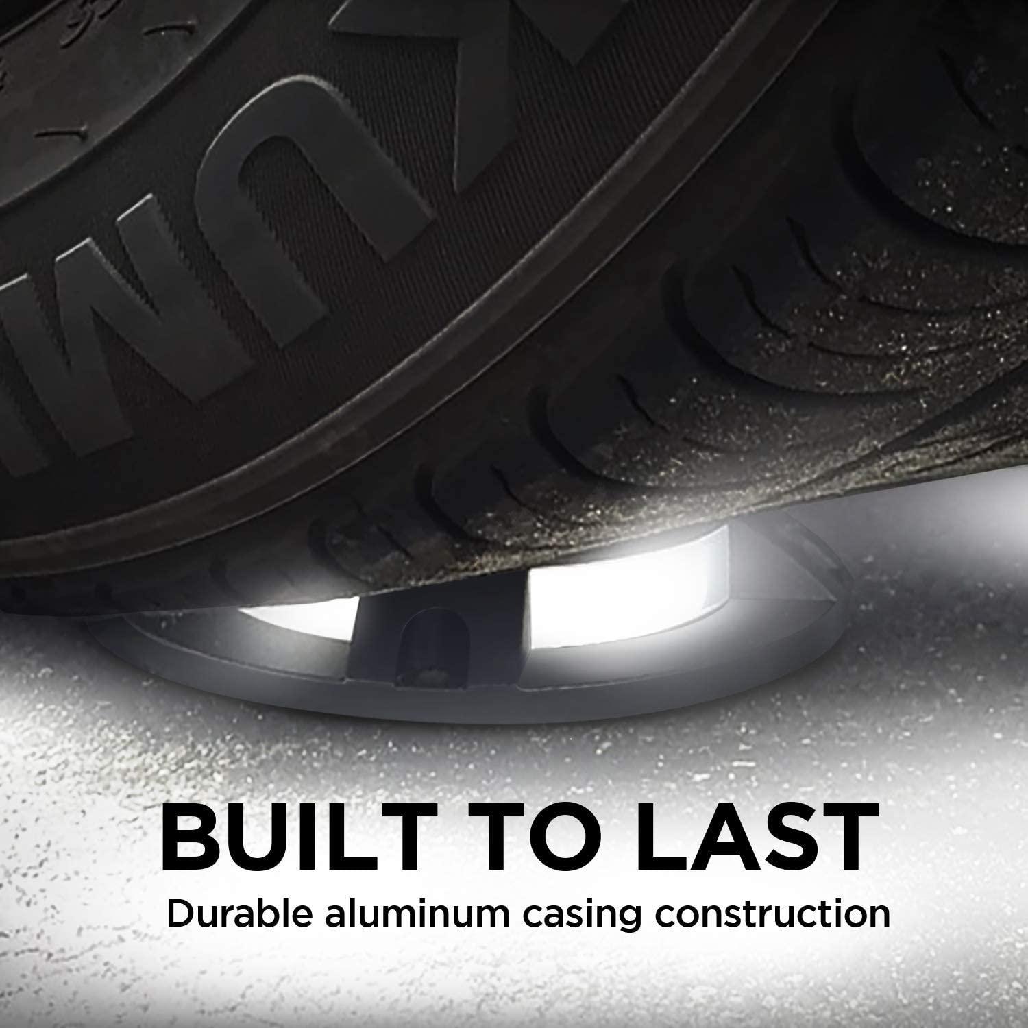 Solar Deck Lights: White LED 4-Pack, Black - Home Zone Living