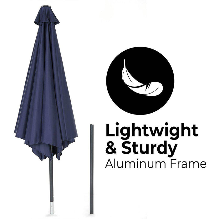 10ft Tilting Patio Umbrella, Instant Up & Down, Easy Crank Free Design w/ Push Button Tilt (Navy Blue)