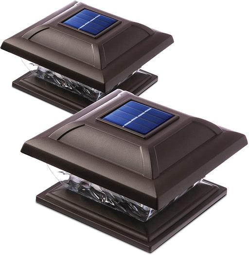 Home Zone Security Outdoor Solar Post Cap Lights, 2-Pack - Home Zone Living