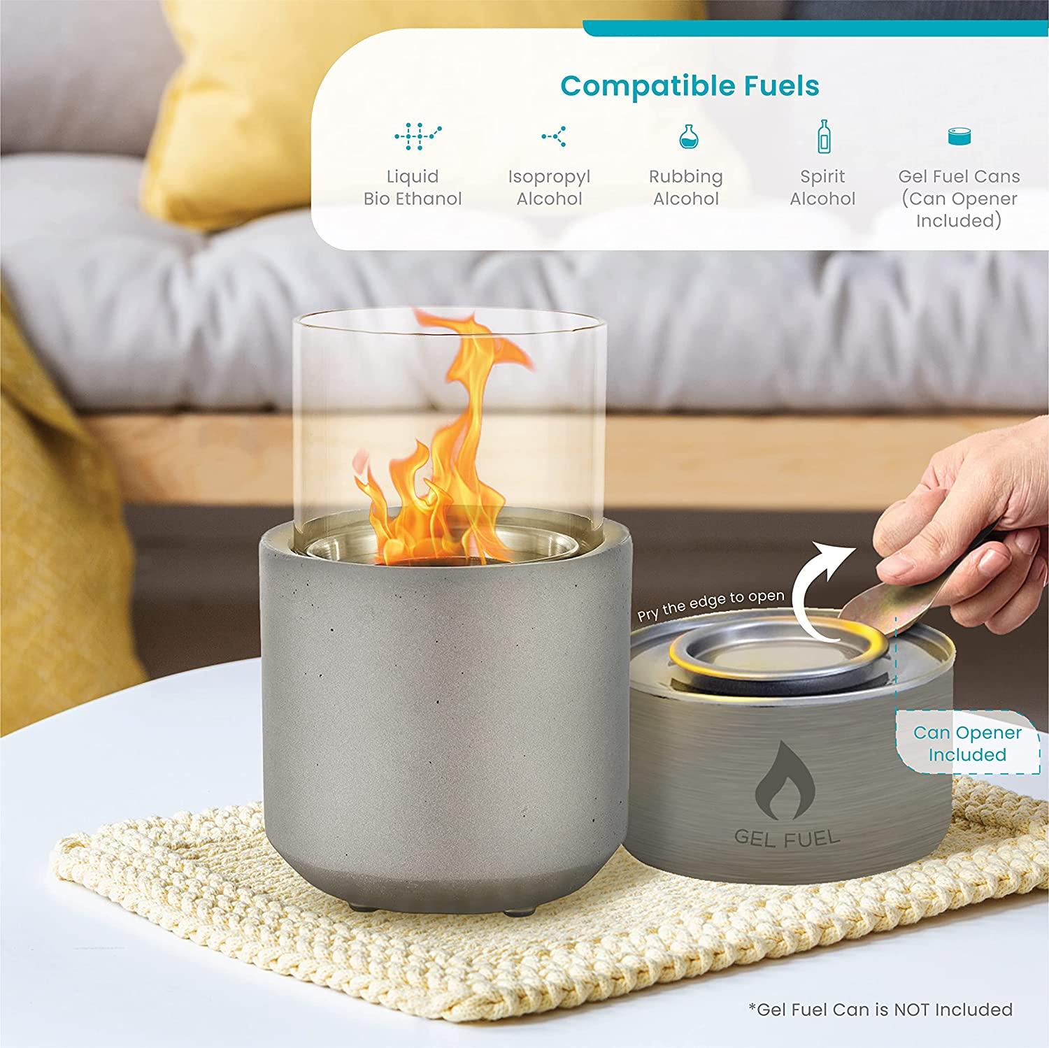 4.7" Round Concrete Portable Table Top Fire Bowl - Home Zone Living