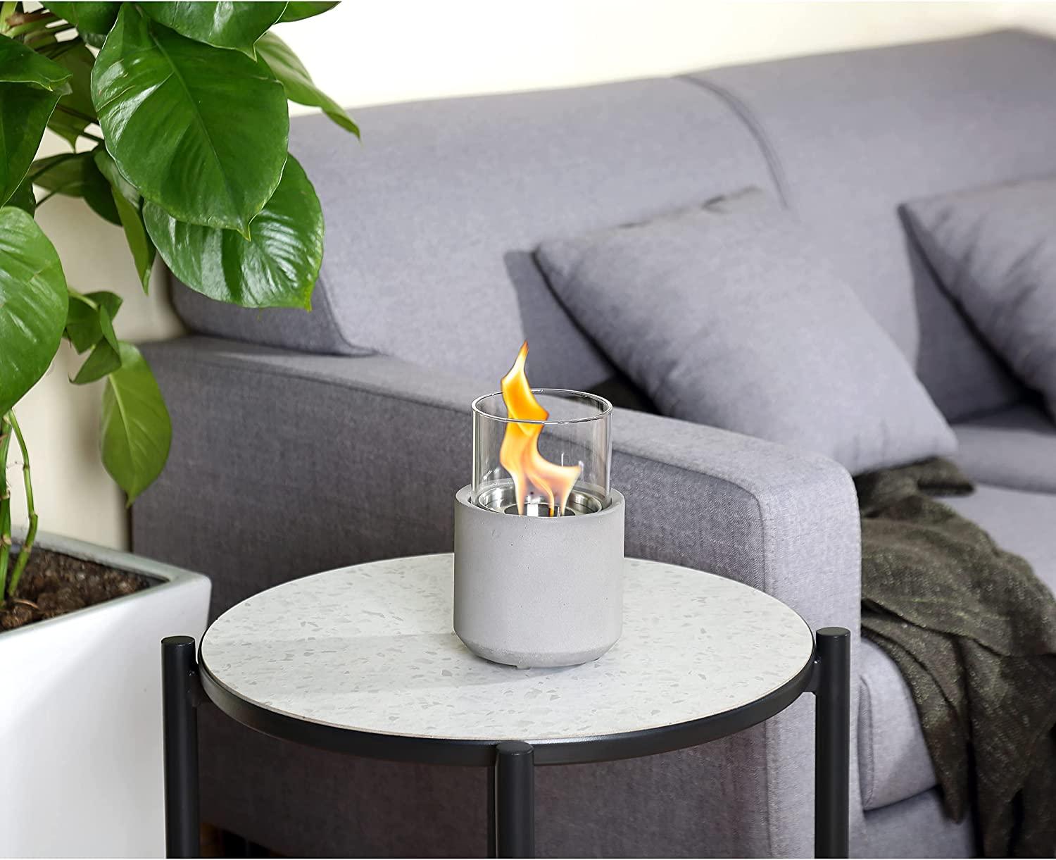 4.7" Round Concrete Portable Table Top Fire Bowl - Home Zone Living