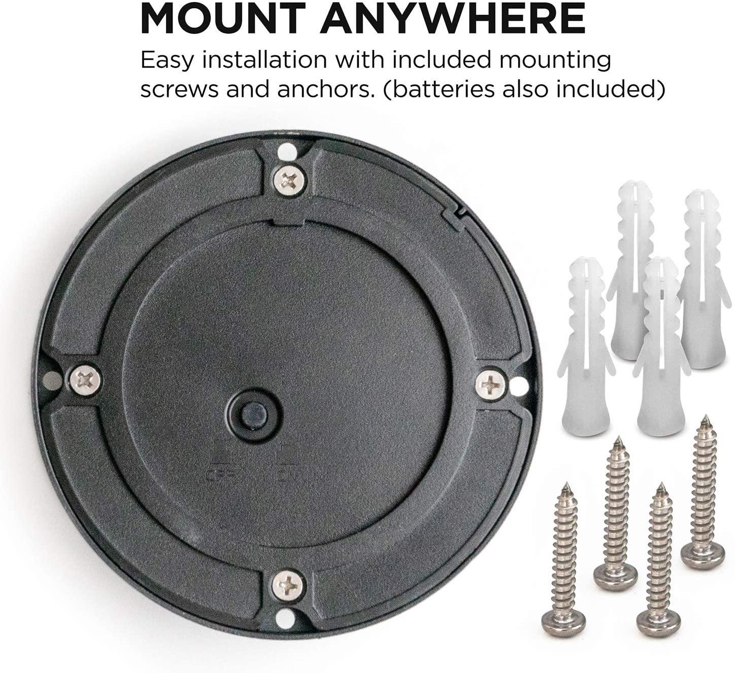 Solar Deck Lights: White LED 4-Pack, Black - Home Zone Living