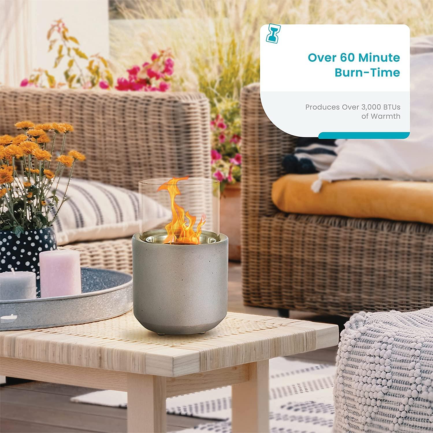 4.7" Round Concrete Portable Table Top Fire Bowl - Home Zone Living