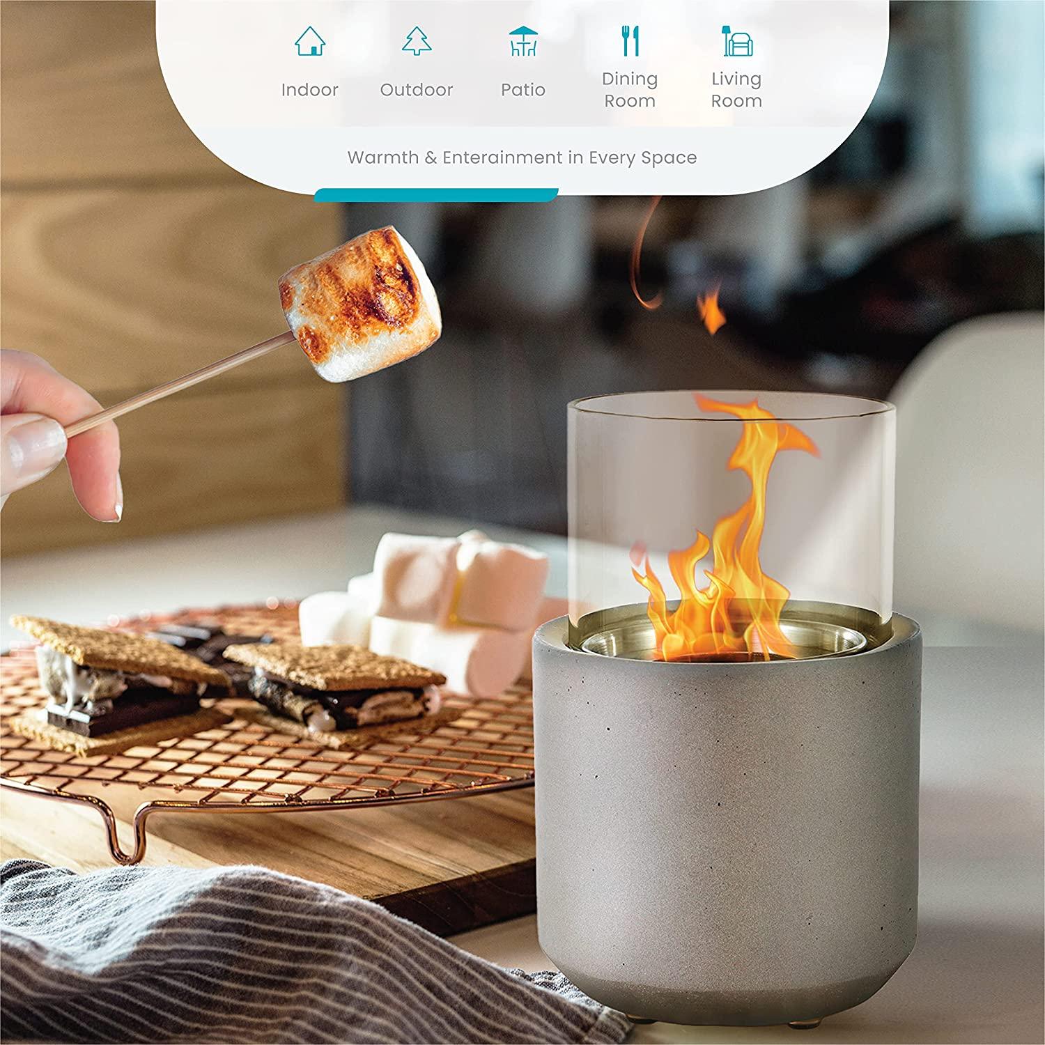 4.7" Round Concrete Portable Table Top Fire Bowl - Home Zone Living