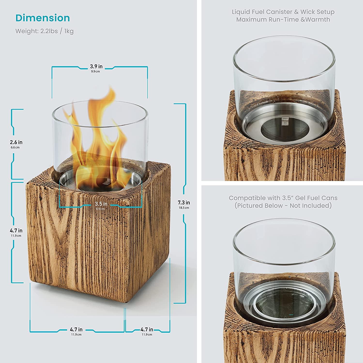 4.7" Round Concrete Portable Table Top Fire Bowl - Home Zone Living