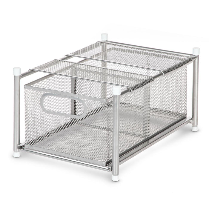 Pull-Out Basket Organizer - Satin Nickel - Home Zone Living