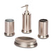 Bath Accessory Set | Toothbrush Holder, Hand Soap Dispenser, Soap Tray and Tumbler (Silver) - Home Zone Living
