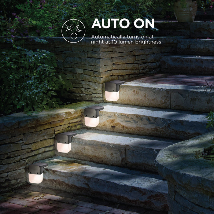 Solar Step Lights Warm White and Rotating Colors - 6 Pack - Home Zone Living