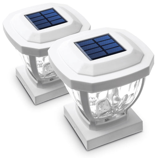 Solar Post Cap Light: Warm LED 2-Pack - Home Zone Living