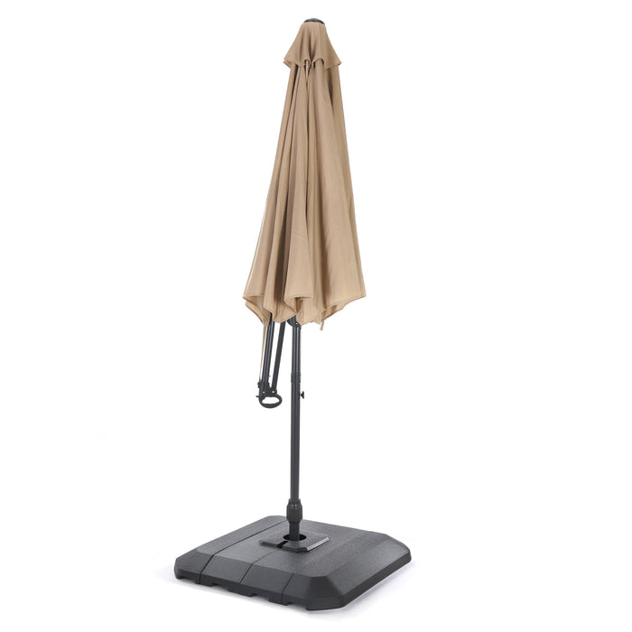 168lb Offset Cantilever Fillable Patio Umbrella Base Stand, Fills w/ Water or Sand (Black)