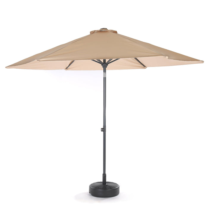 40lb Round Fillable Patio Umbrella Base Stand, 18in, Fills w/ Water or Sand (Black)