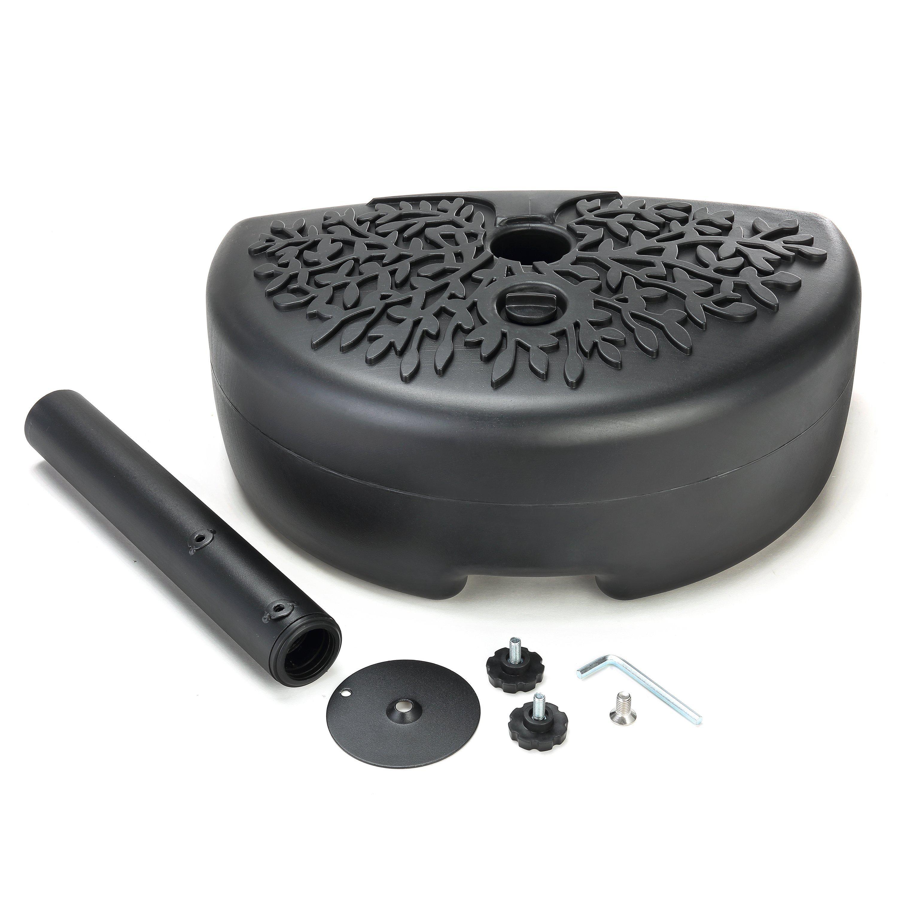black half patio umbrella 40lb Half-Round Fillable Patio Umbrella Base Stand, 18in (Black)