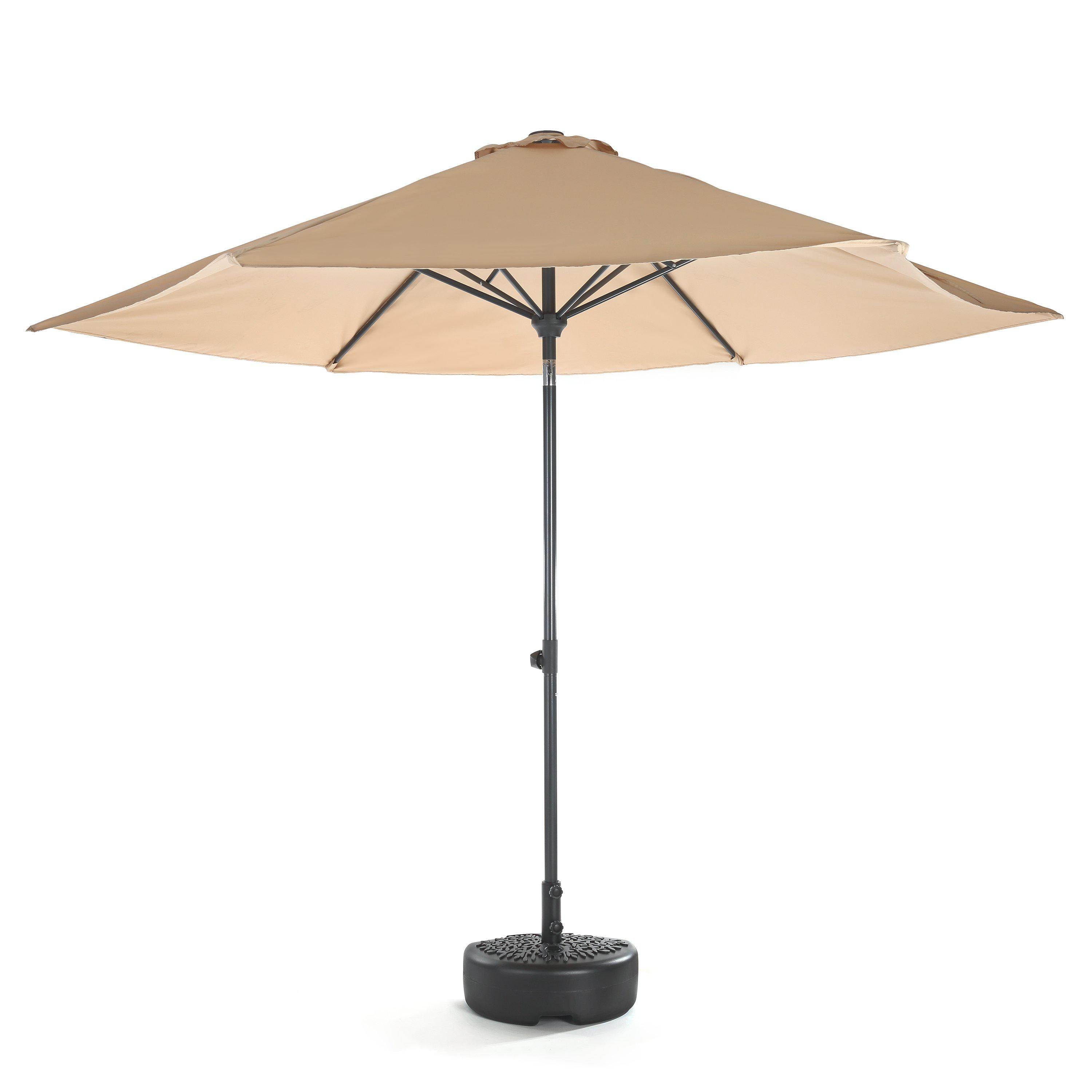 half stand for patio umbrella 40lb Half-Round Fillable Patio Umbrella Base Stand, 18in (Black)