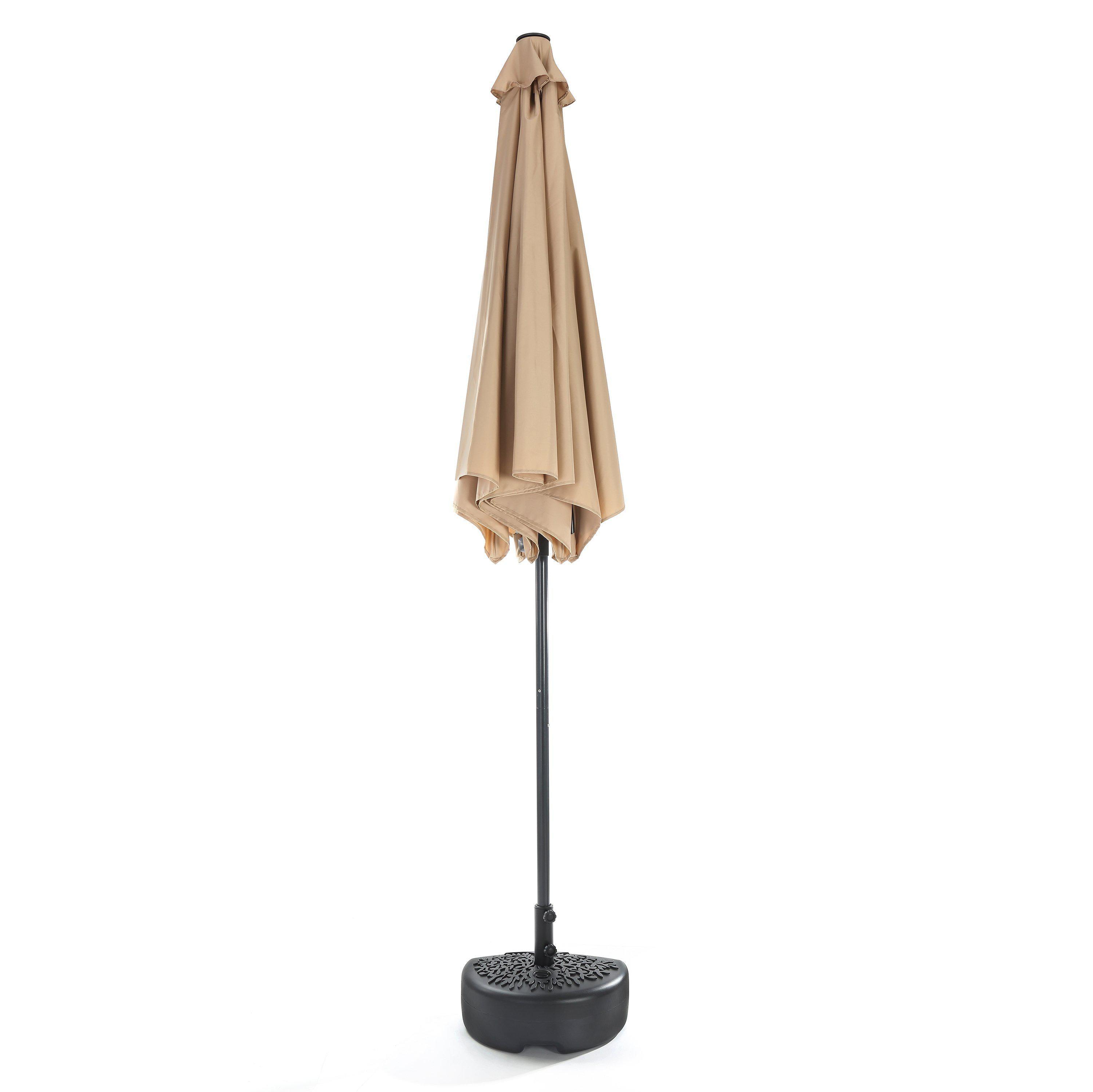 half round patio umbrella 40lb Half-Round Fillable Patio Umbrella Base Stand, 18in (Black)