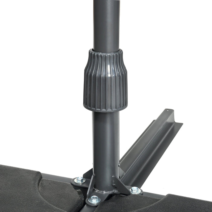 10ft Offset Cantilever Patio Umbrella, Instant Up & Down Design, Easy Crank Free Design w/ 360° Swivel