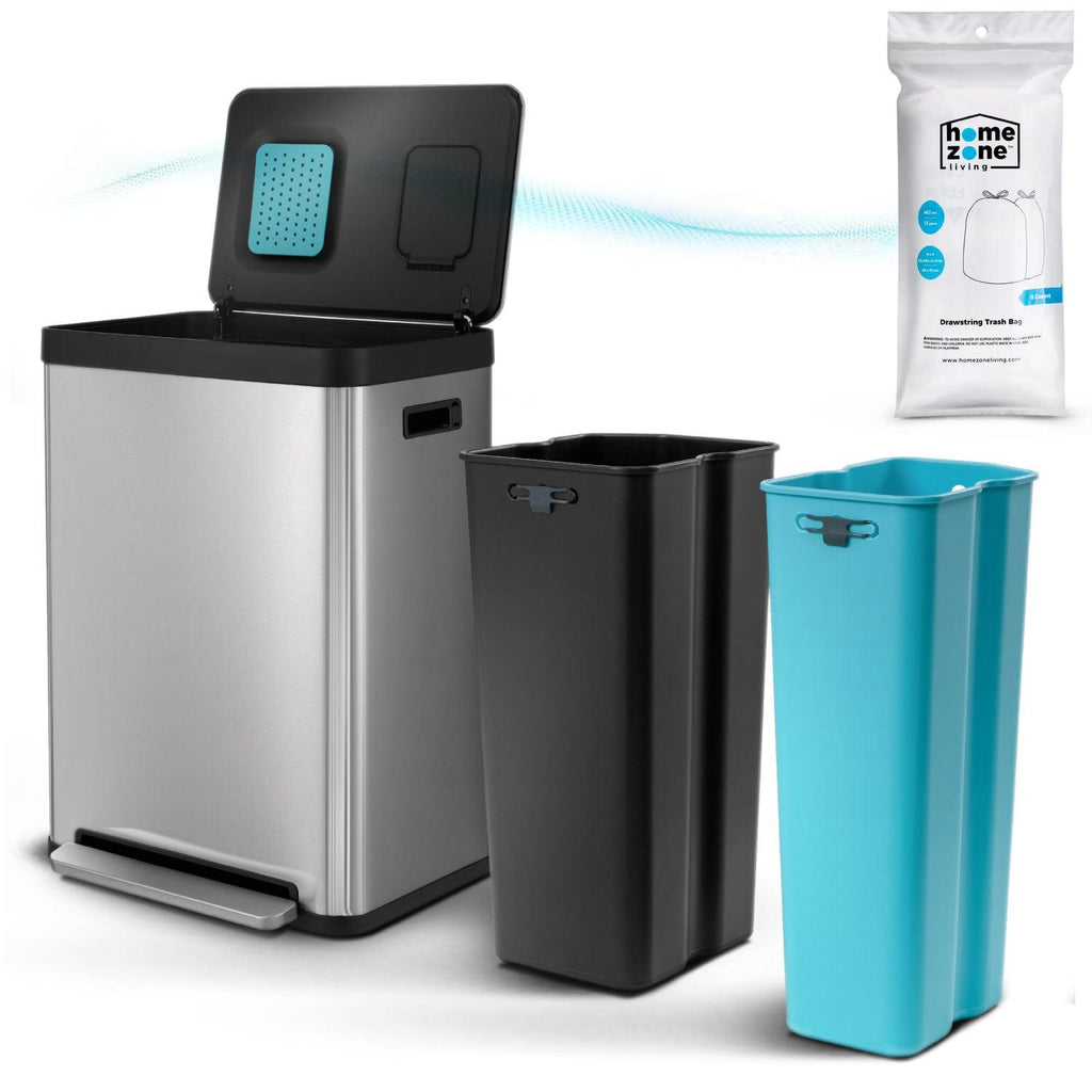 Dual Compartment Trash Cans Home Zone Living