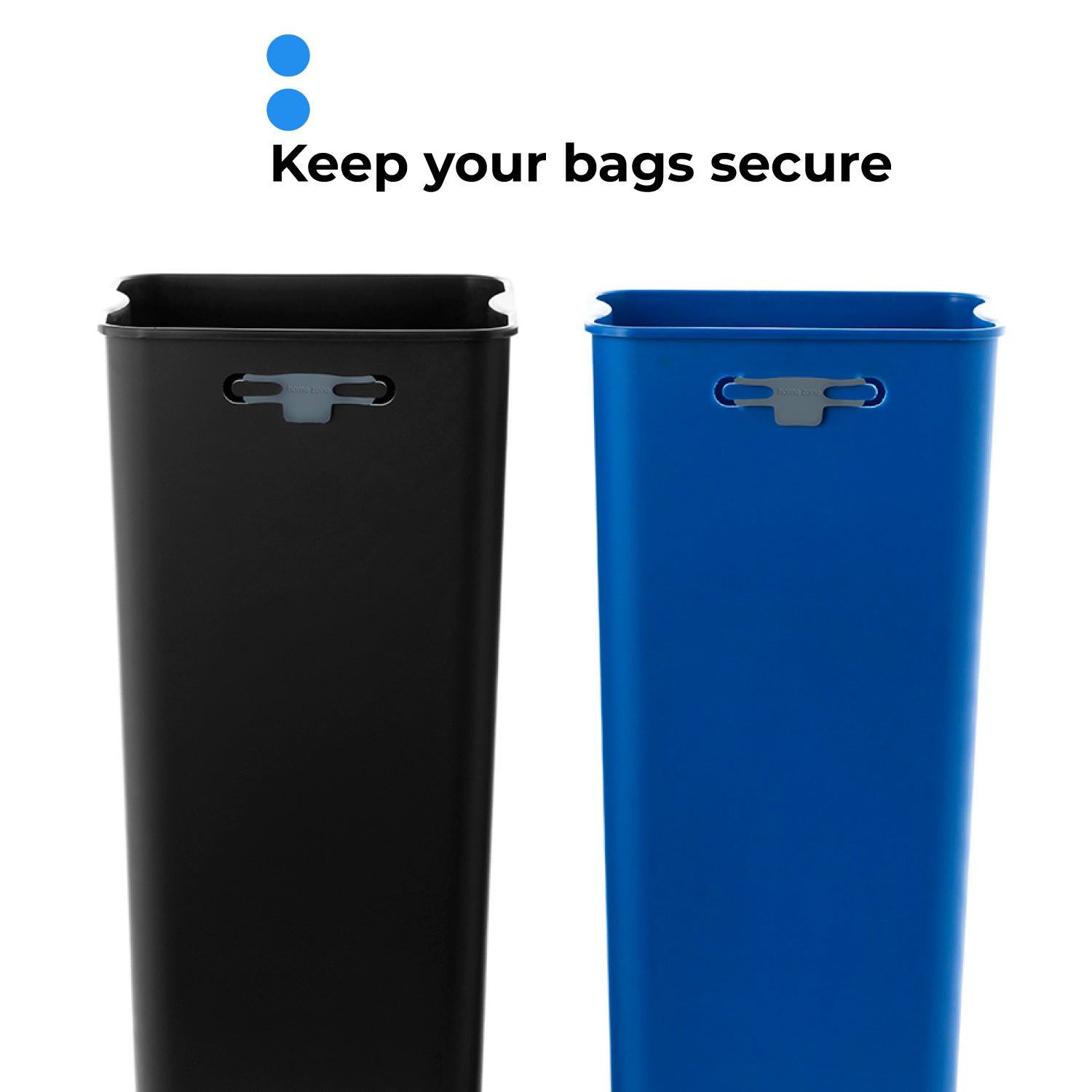 13 Gallon Slim Kitchen Trash Can with Dual Compartments - 50 Liter Black