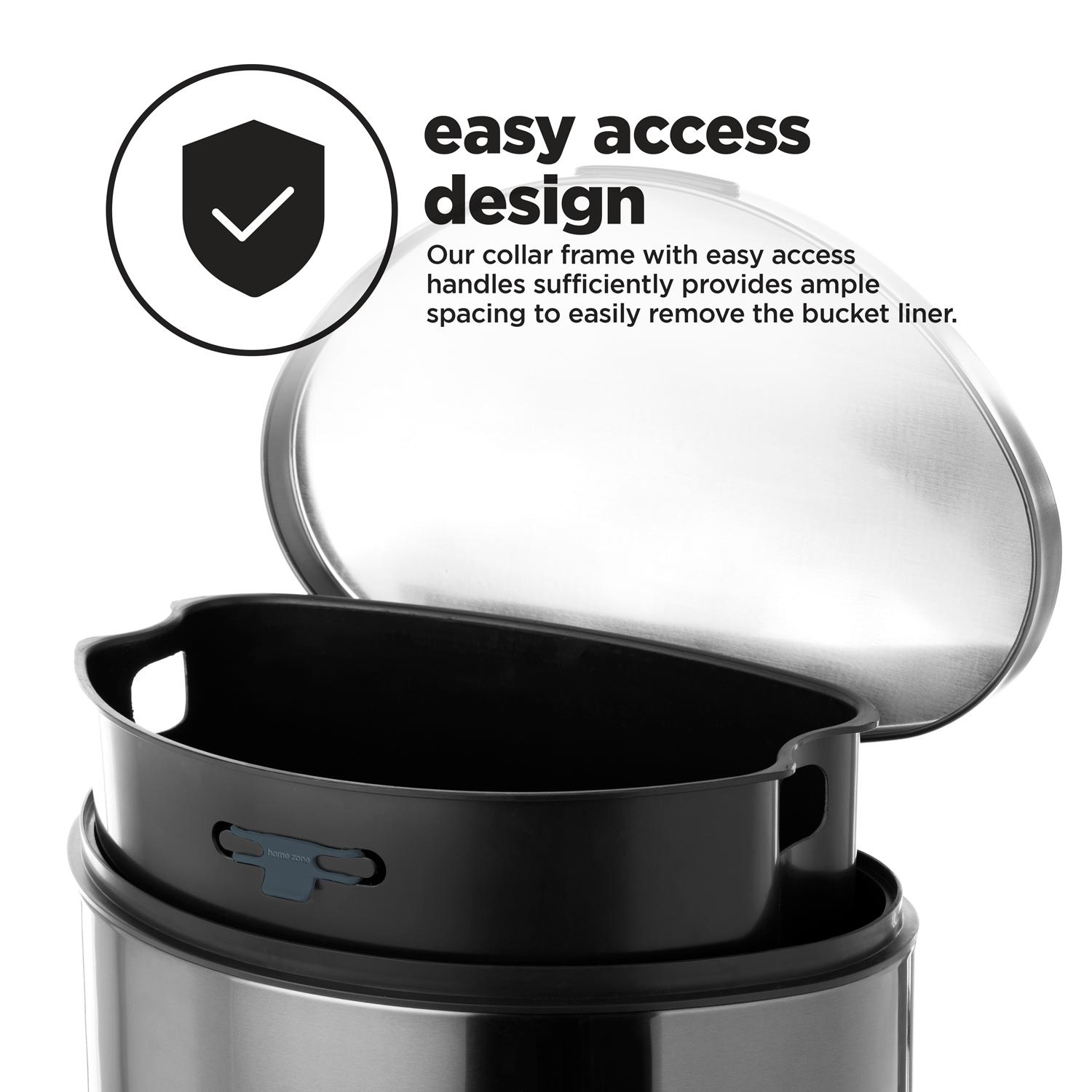 12 Gallon Semi-Round Kitchen Trash Can - 45 Liter Black