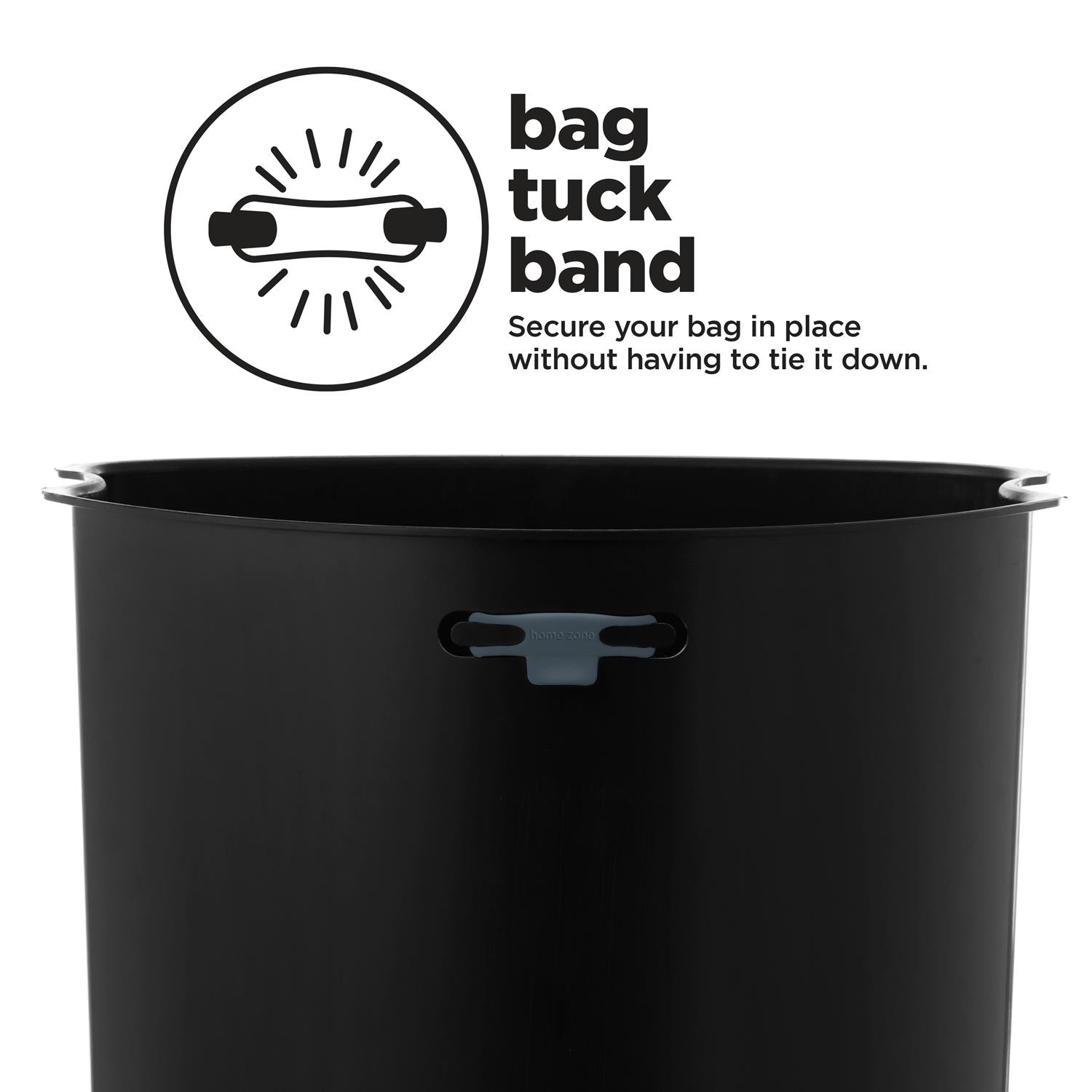 12 Gallon Semi-Round Kitchen Trash Can - 45 Liter Black