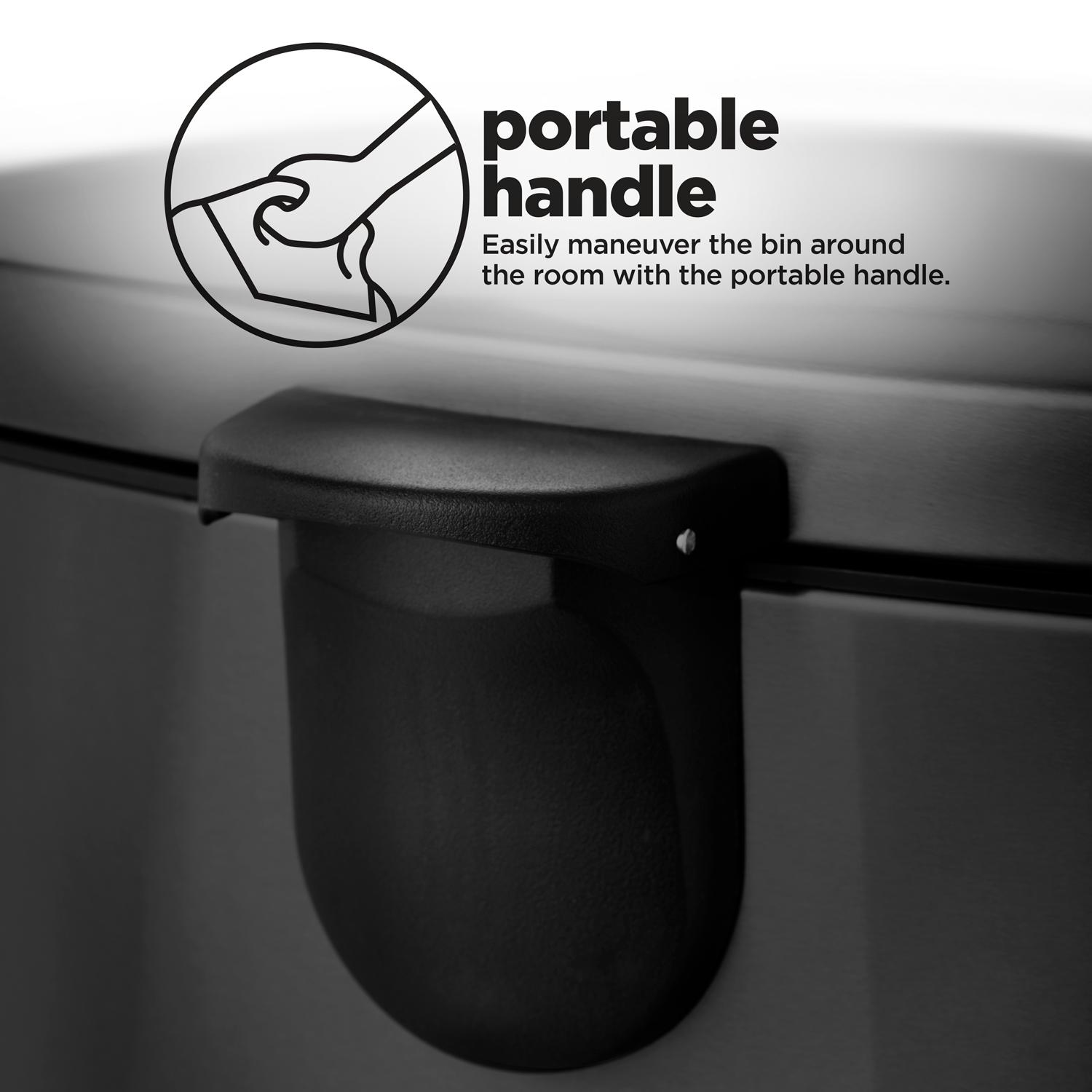 12 Gallon Semi-Round Kitchen Trash Can - 45 Liter Black