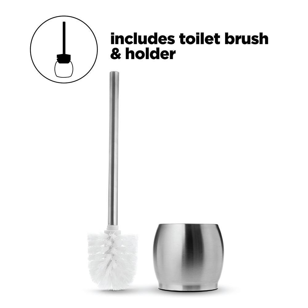 1.8 Gallon Round Bathroom Trash Can with Toilet Brush - 7 Liter