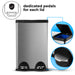 15.8 Gallon Kitchen Trash Can with Dual Compartments - 60 Liter Total Capacity - Home Zone Living