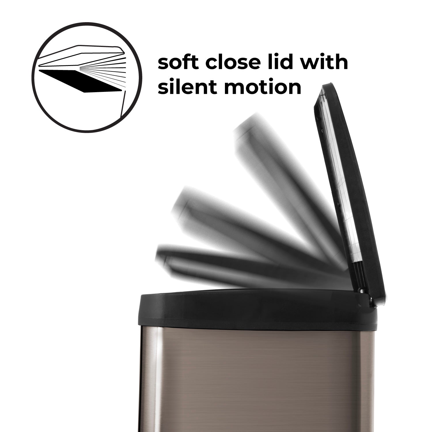 15.8 Gallon Kitchen Trash Can with Dual Compartments - 60 Liter Black