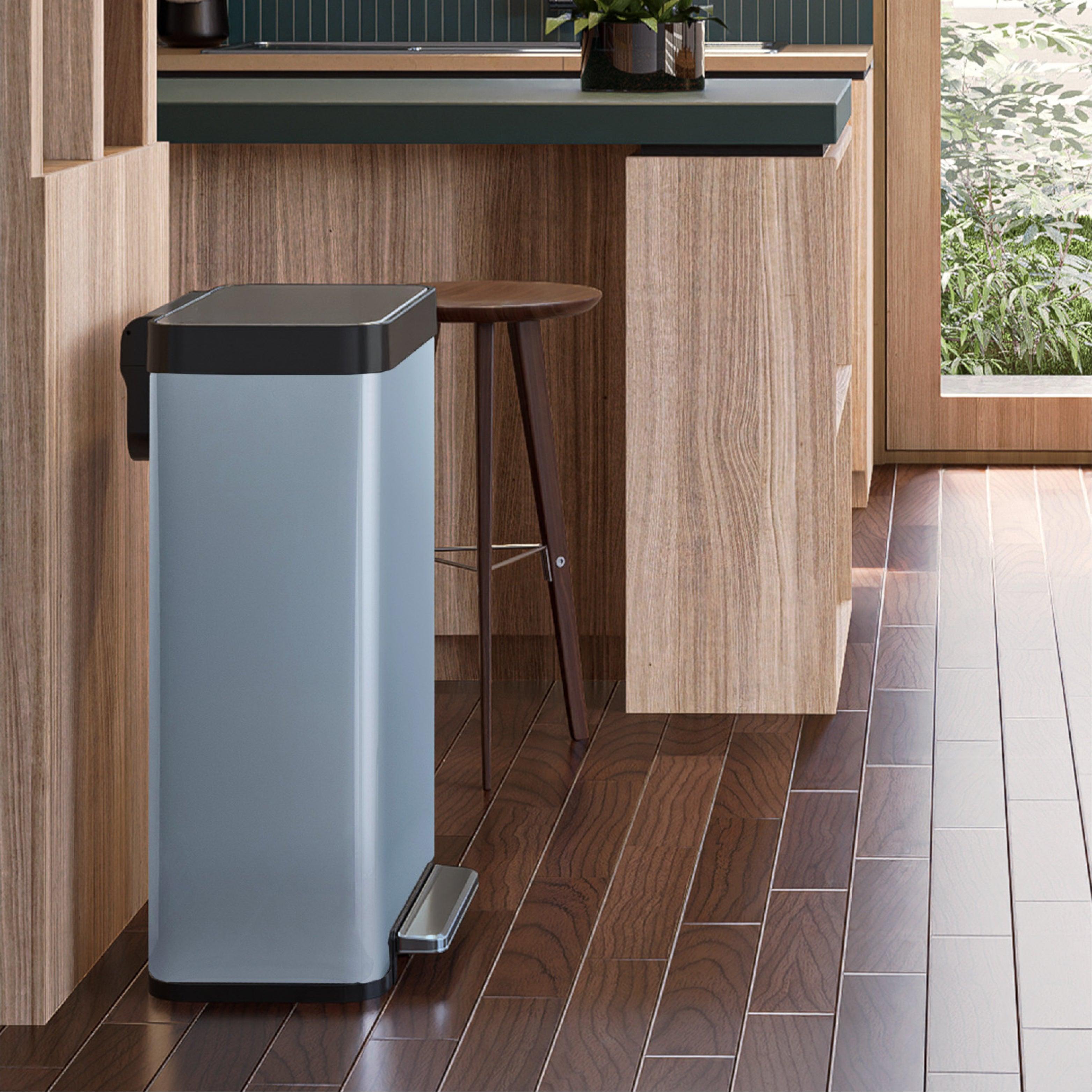 Stainless Steel Kitchen Trash Can Home Zone Living Color: Matte Black