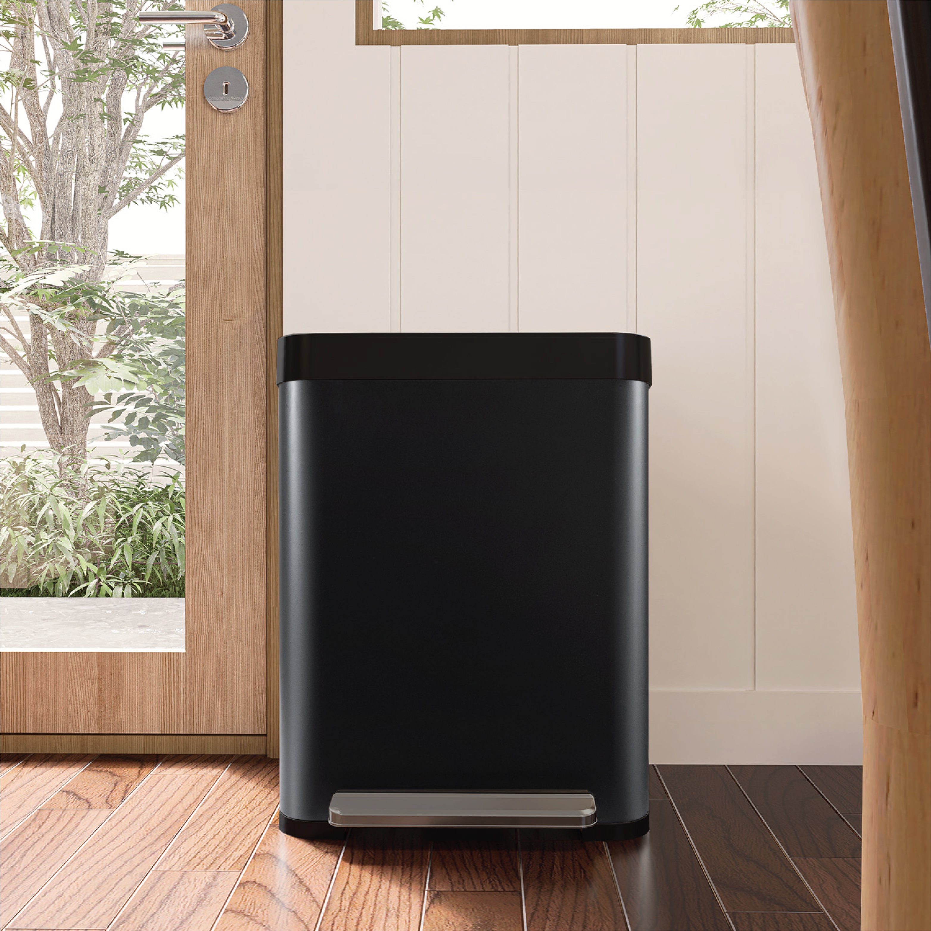 Virtuoso Collection - 13 Gallon Liner-Free Step Pedal Kitchen Trash Can - Home Zone Living