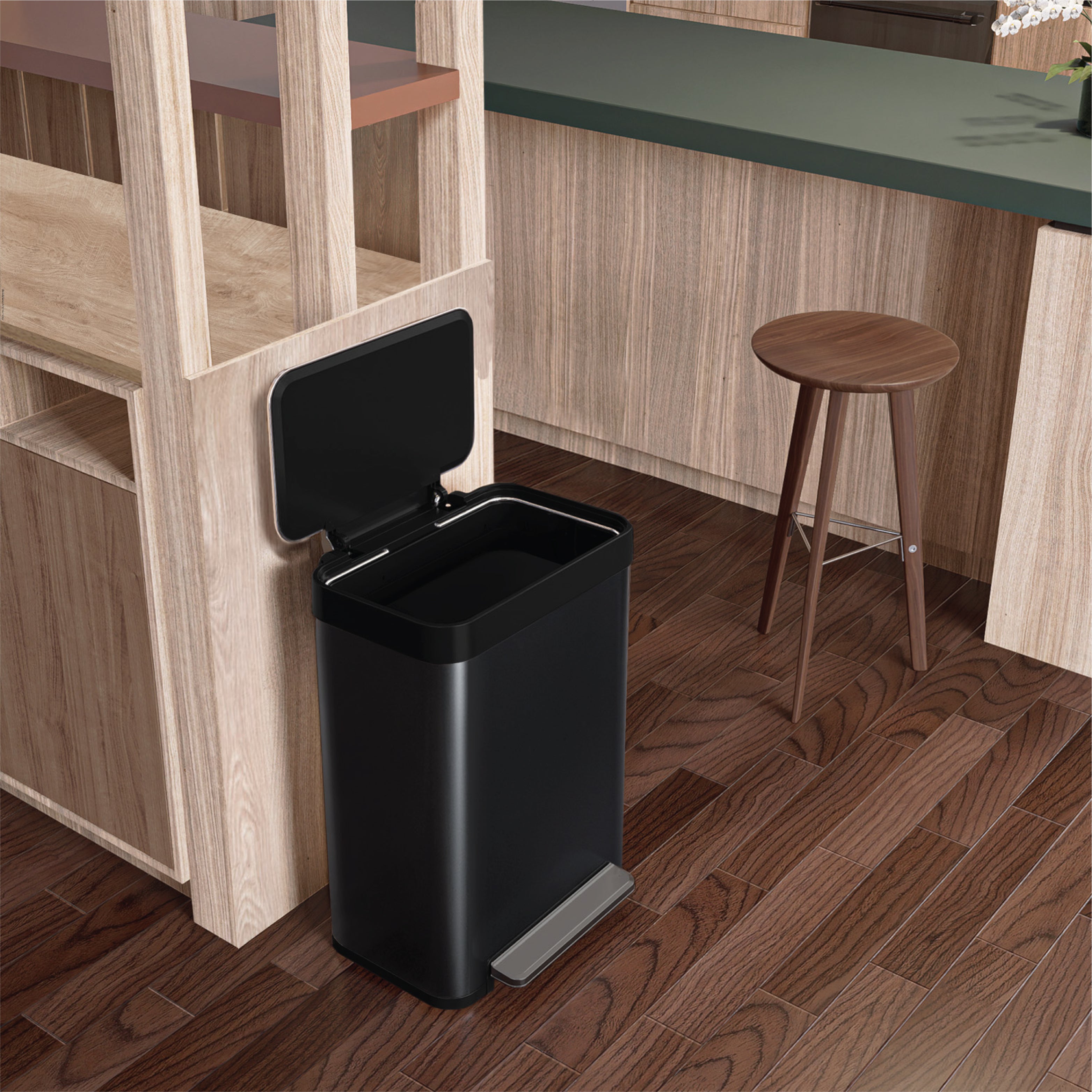 Virtuoso Collection - 13 Gallon Liner-Free Step Pedal Kitchen Trash Can - Home Zone Living