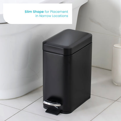 1.3 Gallon Slim Bathroom Trash Can - 5 Liter - Home Zone Living