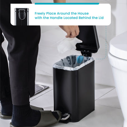 1.3 Gallon Slim Bathroom Trash Can - 5 Liter - Home Zone Living