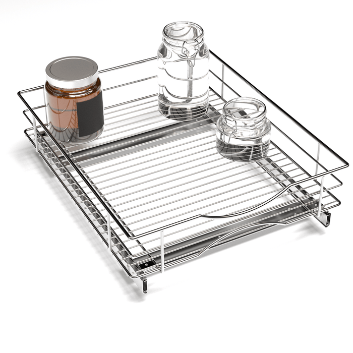 Kitchen Cabinet Pull-Out Basket Organizer - 17" W x 21" D - Home Zone Living