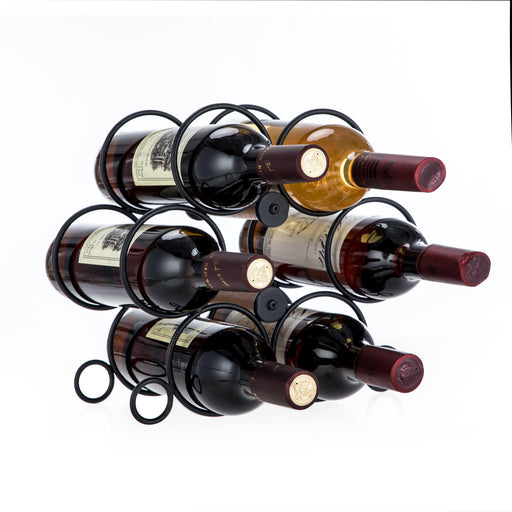 Wine Rack for Countertop - Holds up to 6 Bottles - Home Zone Living