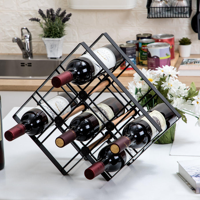 Wine Rack for Countertop - Holds up to 8 Bottles