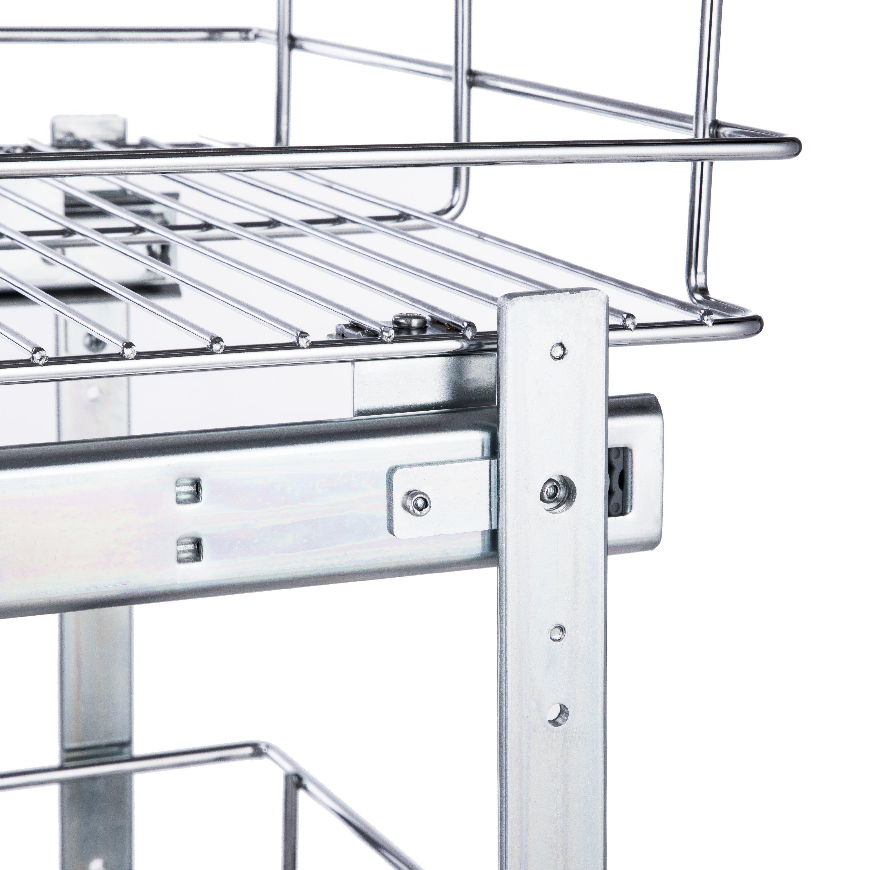 2-Tier Pull-Out Drawer Cabinet Organizer - 14” W x 20” D - Home Zone Living