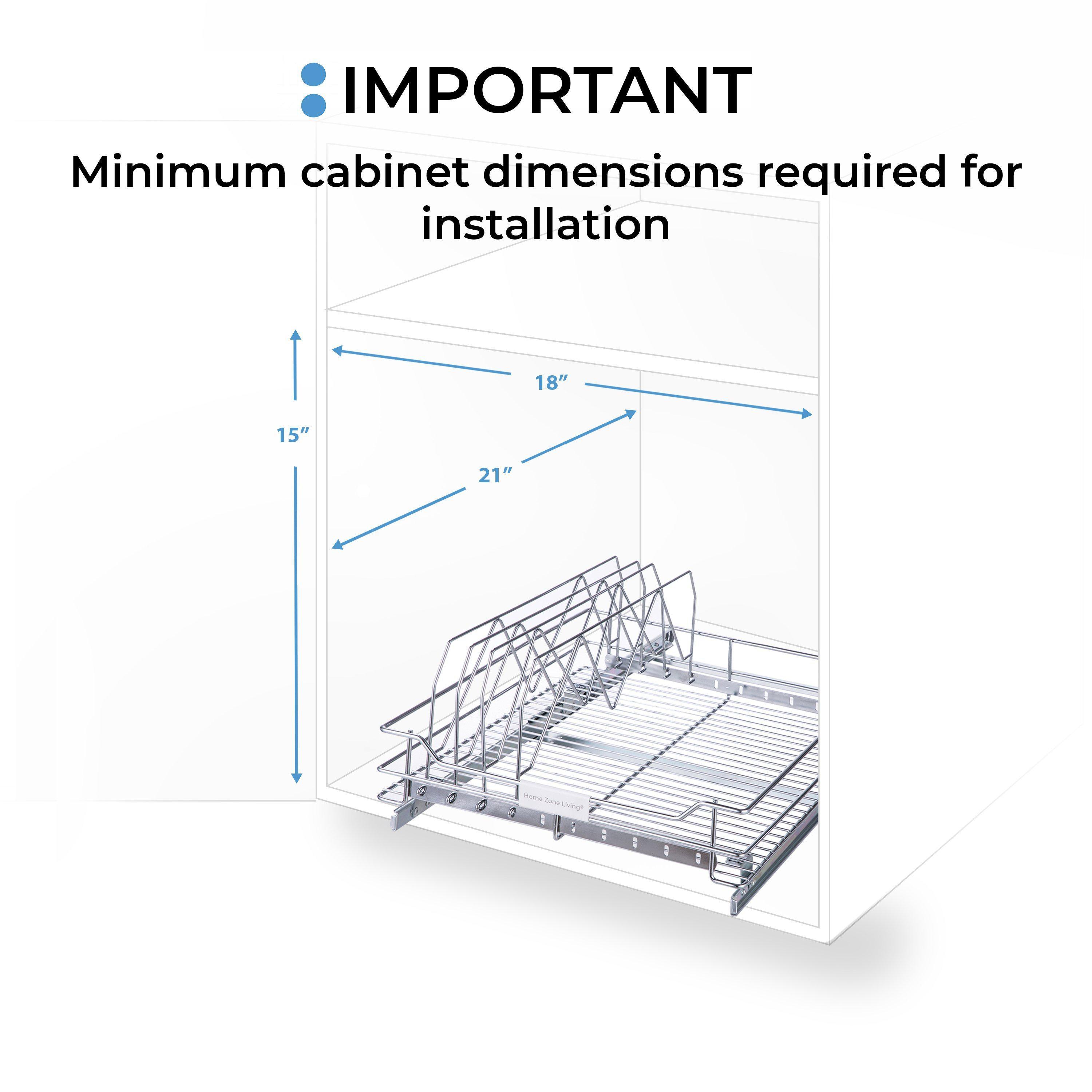 1-Tier Pull-Out Drawer Cabinet Organizer - 17” W x 20” D - Home Zone Living