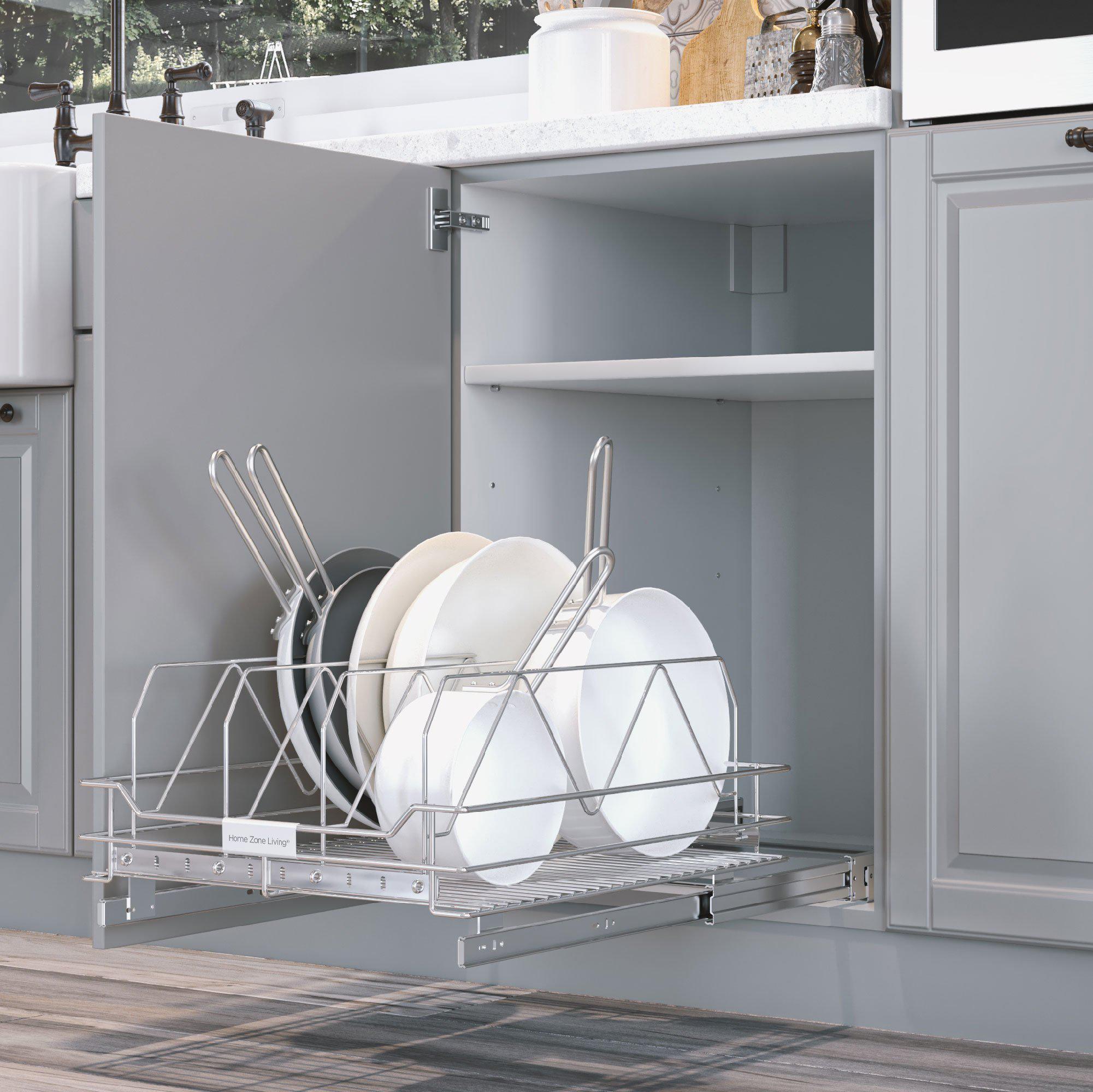 1-Tier Pull-Out Drawer Cabinet Organizer - 17” W x 20” D - Home Zone Living