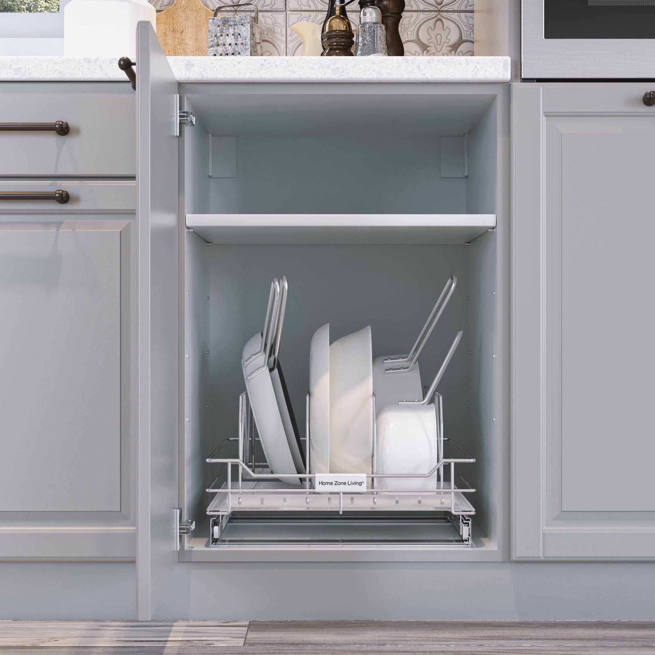 1-Tier Pull-Out Drawer Cabinet Organizer - 17” W x 20” D - Home Zone Living