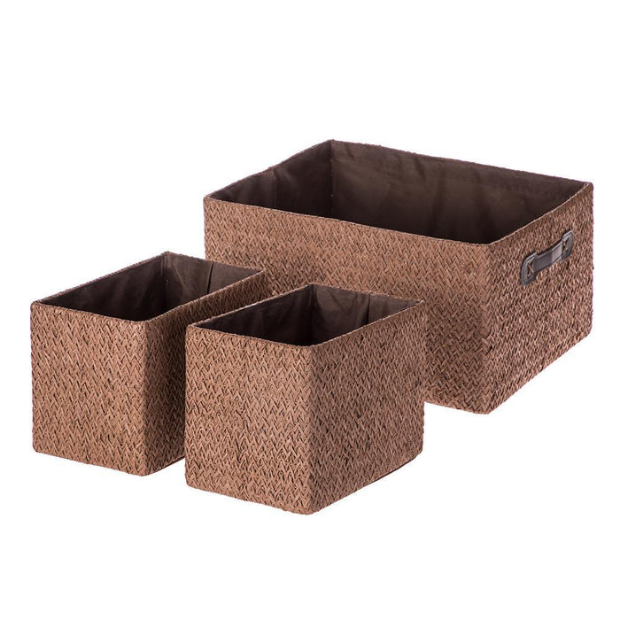 Storage Nursery Basket, Set of 3 - Brown - Home Zone Living