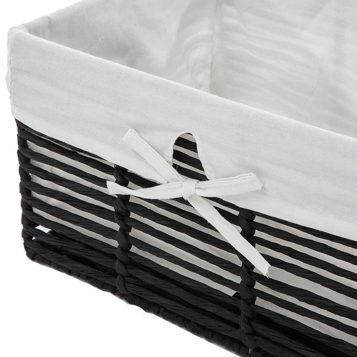 Storage Nursery Basket with Cloth Liner, Set of 4 - Black