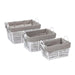 Storage Nursery Basket with Cloth Liner, Set of 3 - White - Home Zone Living