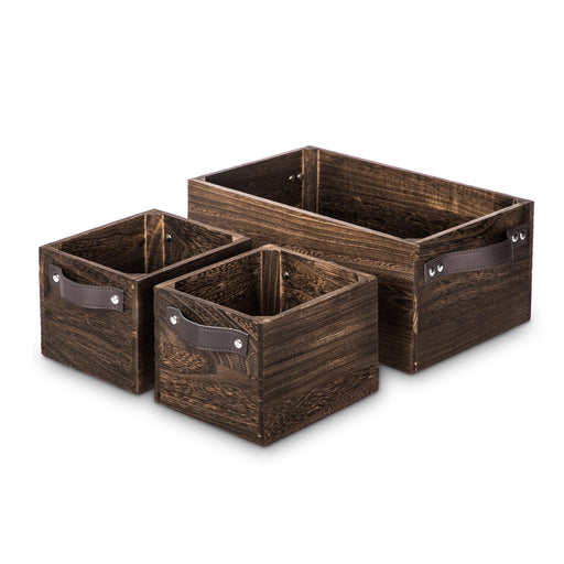 Nested Wooden Crate Storage Set of 3 - Home Zone Living